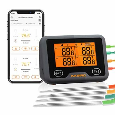 inkbird wlan bluetooth grillthermometer ibbq 4bw wifi fleischthermometer