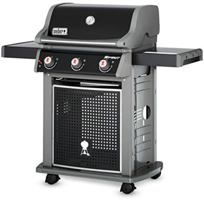 weber spirit e-310 classic gasgrill, 3 brenner, 52 x 45cm grillfläche, warmhalterost, deckelthermometer, abklappbarer seitentisch (rechts), 4 räder - schwarz (46410079)